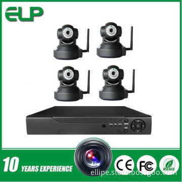 4CH H. 264 Indoor Wireless Pan/Tilt Robot Rotate 720p IP Camera 1*4t HDD Capacity NVR Plug and Play Survillance Cameras Systems
